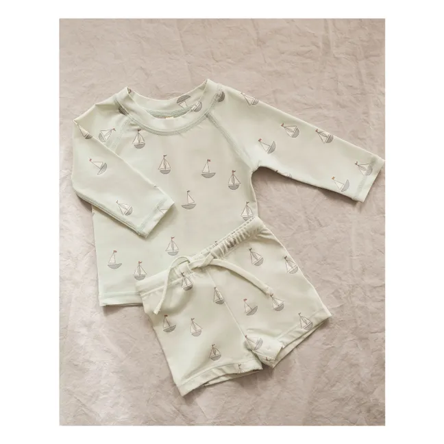 Ensemble T-shirt et Short Rashguard Finn | Vert pâle