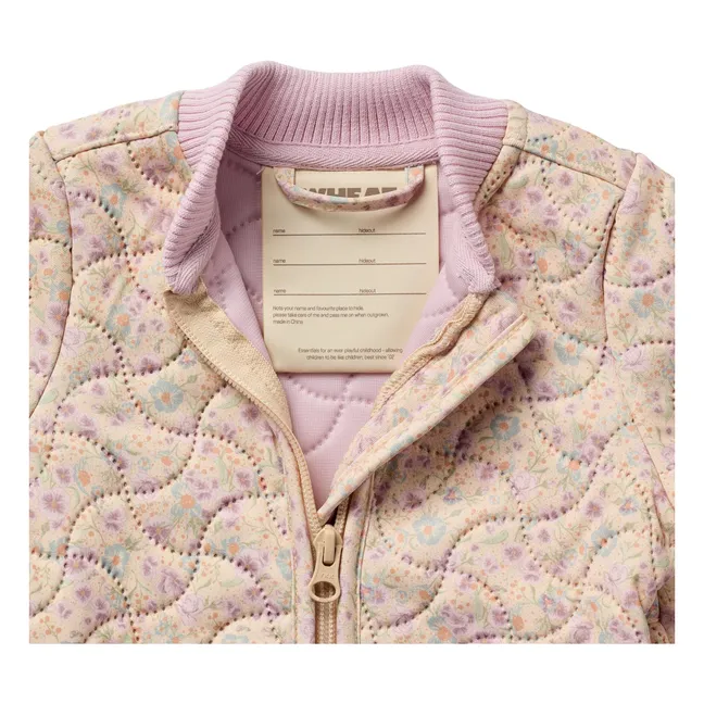Loui Thermo Jacket Recycled Fiber Flowers | Powder pink