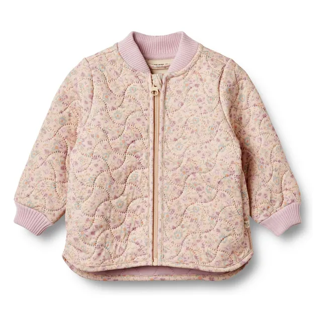 Loui Thermo Jacket Recycled Fiber Flowers | Powder pink