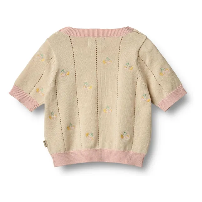 Melvina Jersey de punto de algodón orgánico de manga corta | Beige