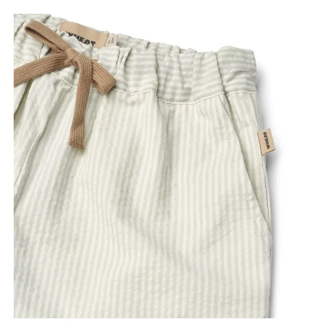 Cuba Striped Organic Cotton Shorts | Beige