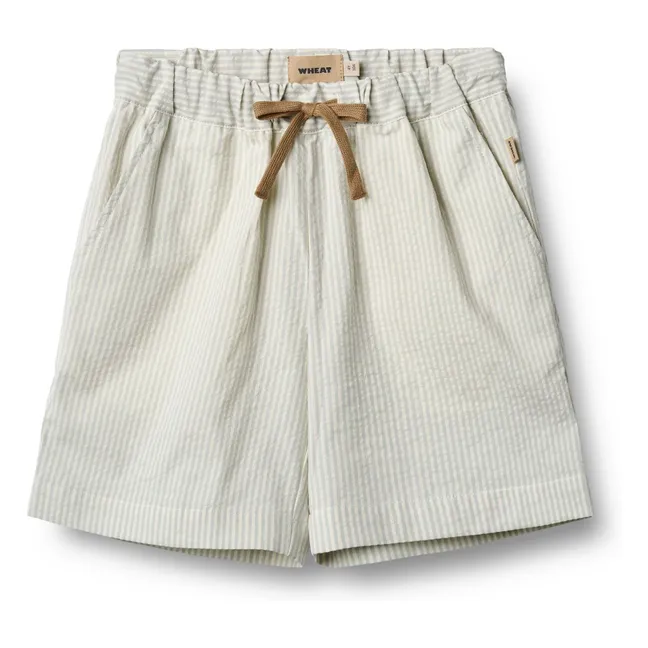 Cuba Striped Organic Cotton Shorts | Beige