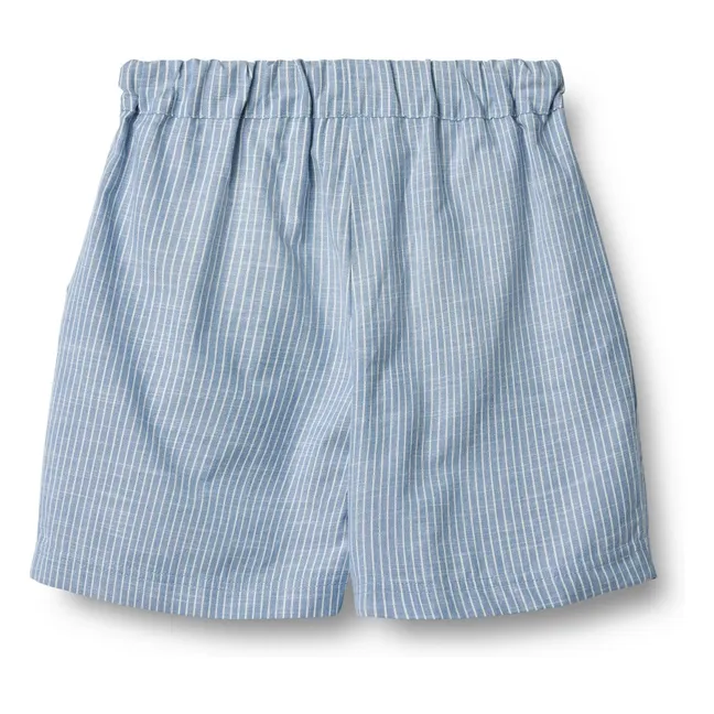 Short Cuba Rayé Coton Bio | Bleu