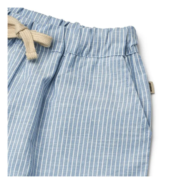 Short Cuba Rayé Coton Bio | Bleu