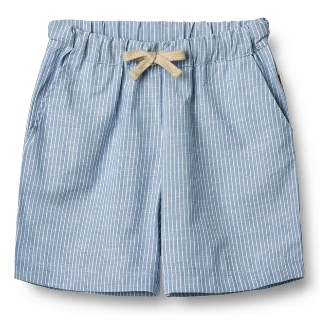 Shorts Cuba Gestreift Bio-Baumwolle | Blau