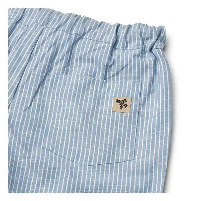 Pantalon Sasha Rayé Coton Bio | Bleu