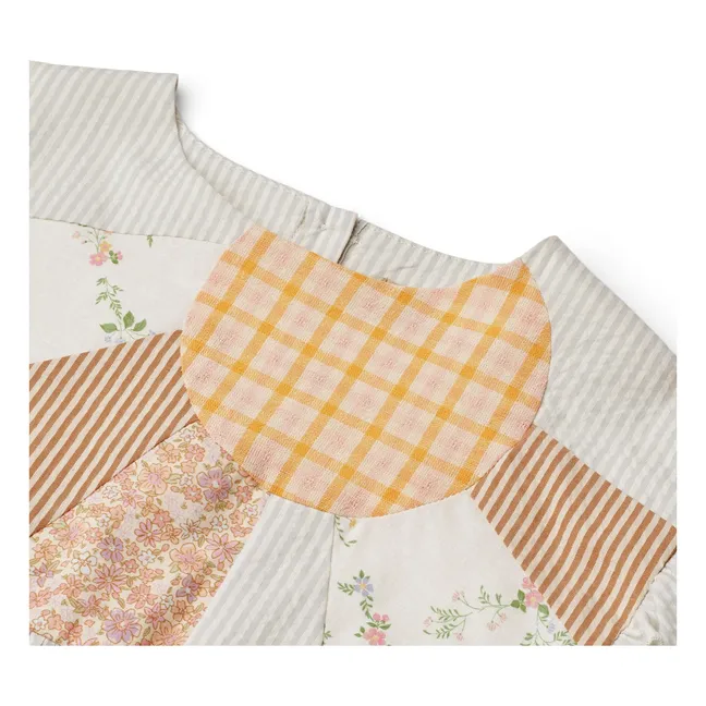Abito in cotone biologico con maniche a 3/4 | Beige