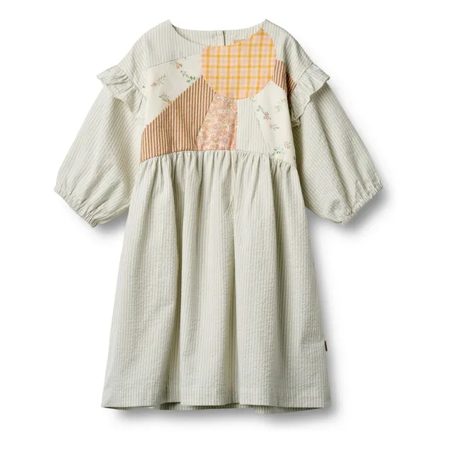 Abito in cotone biologico con maniche a 3/4 | Beige