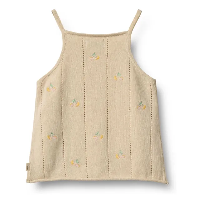 Camiseta de tirantes Nellie Punto de algodón orgánico | Beige