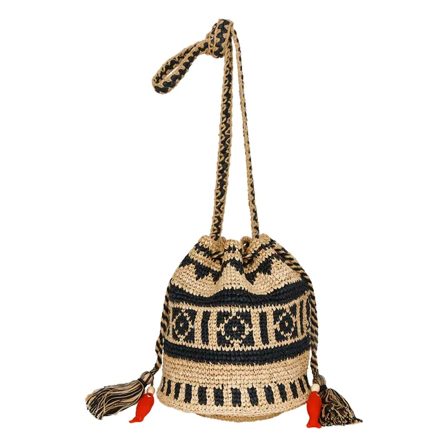 Pari Raphia Bag | Navy blue