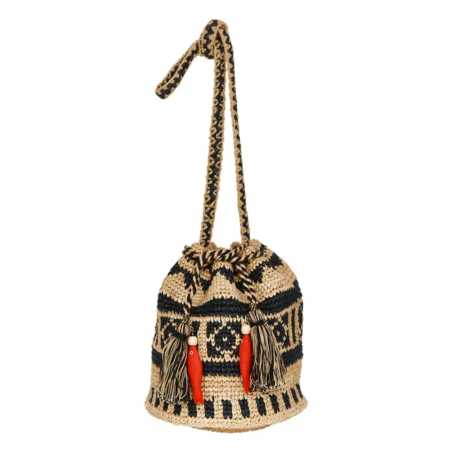Pari Raphia Bag | Navy blue