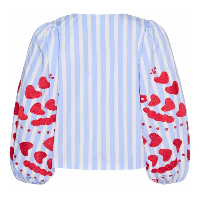 Blouse Elisabeth Rayée Coton Bio | Bleu