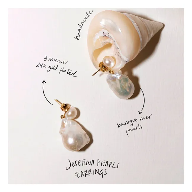 Boucles d'Oreilles Josefina Perles | Blanc