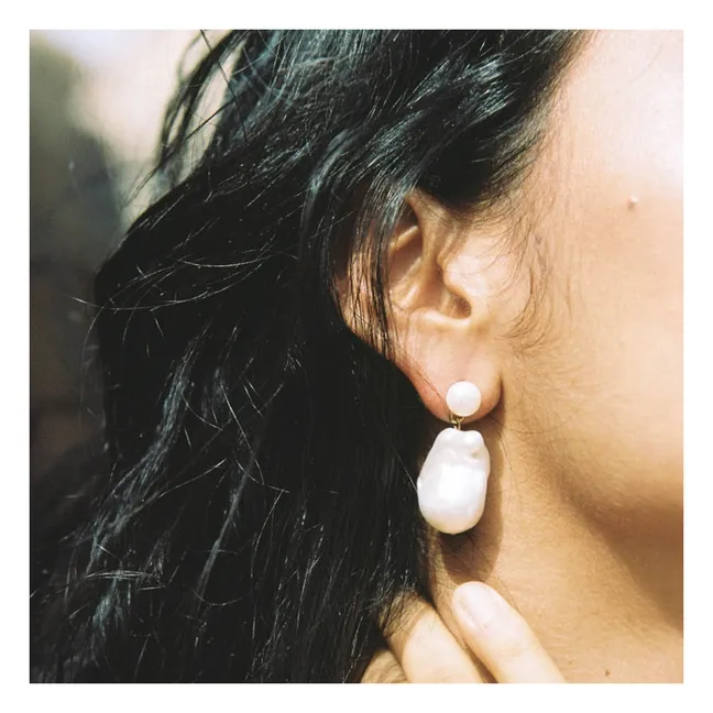 Boucles d'Oreilles Josefina Perles | Blanc