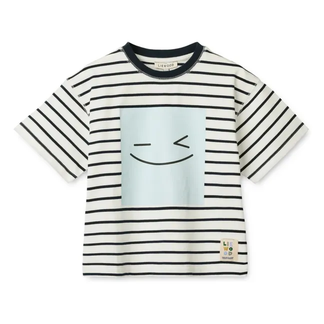 Maglietta Tyler Smiley in cotone organico | Azzurro