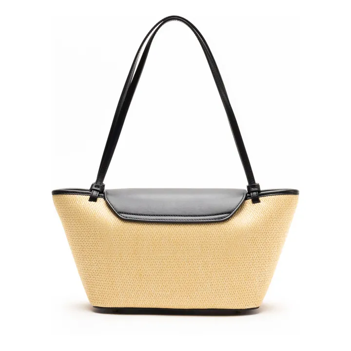Cabas Courrier Raphia et Cuir | Naturel- Image produit n°2