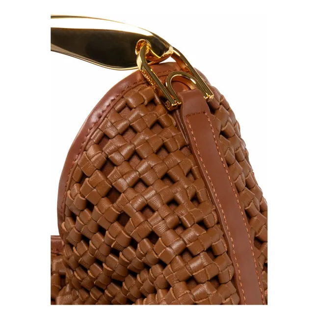 Borsa in pelle intrecciata Boomerang | Cognac