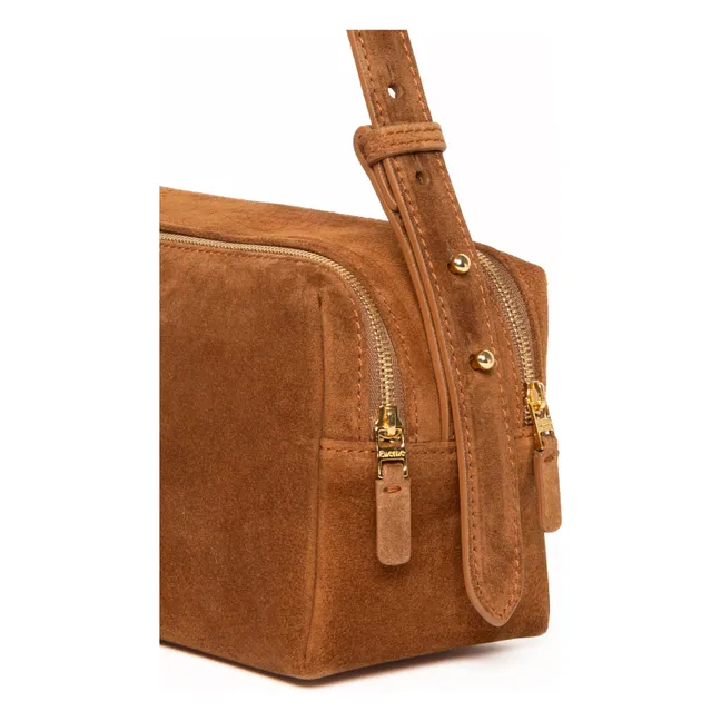 Sac Trousse Suède | Cognac