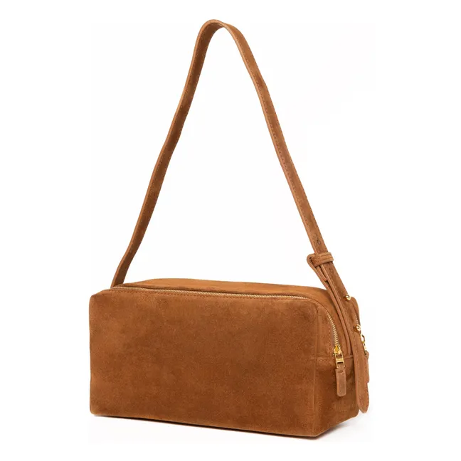 Sac Trousse Suède | Cognac