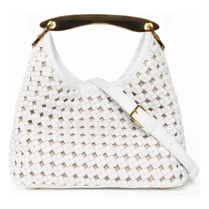 Sac Small Boomerang Cuir Tressé | Blanc- Image produit n°3