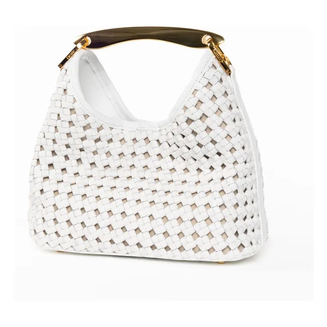 Borsa Boomerang piccola in pelle intrecciata | Bianco