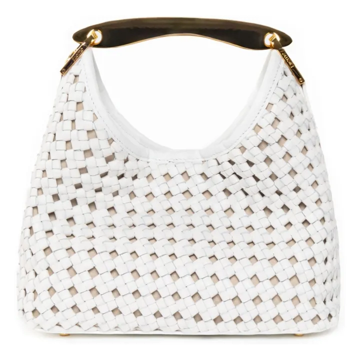 Sac Small Boomerang Cuir Tressé | Blanc- Image produit n°0