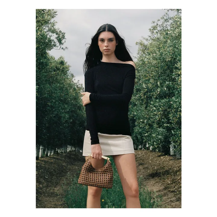 Sac Small Boomerang Cuir Tressé | Cognac- Image produit n°1