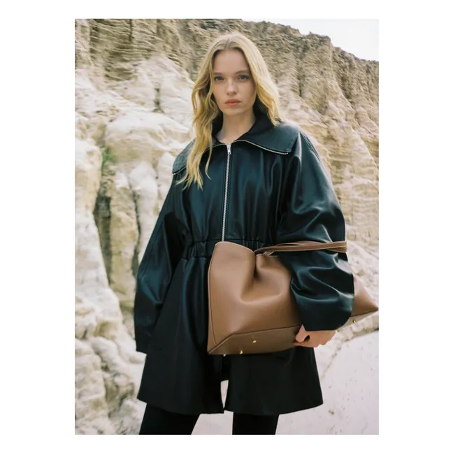 Einkaufstasche Dimple Leder | Cognac-Farbe