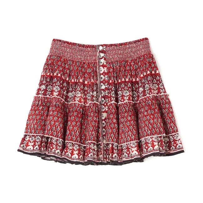Mari Printed Skirt  | Red Ochre