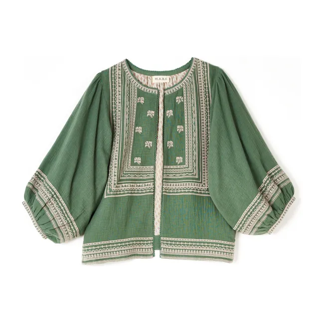 Reba Embroidered Jacket | Green water