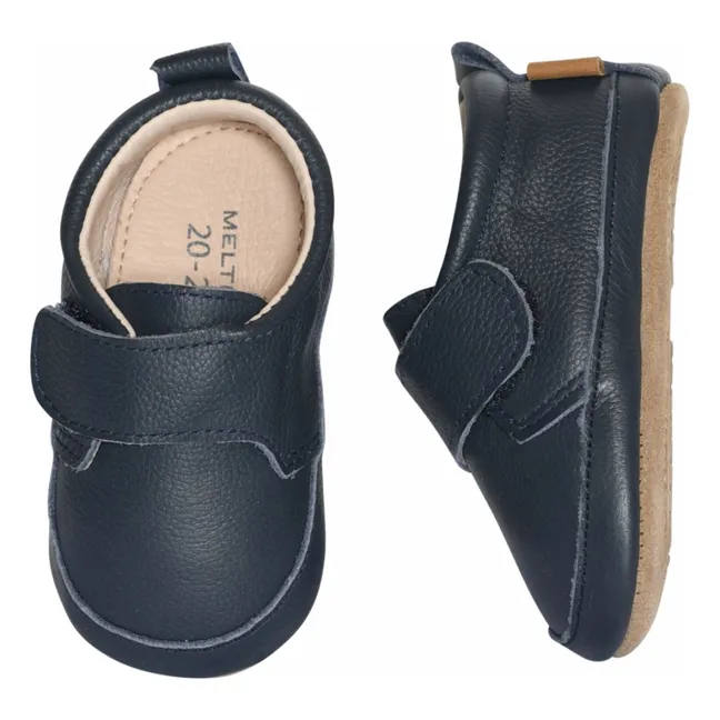 Hausschuhe Leder | Navy