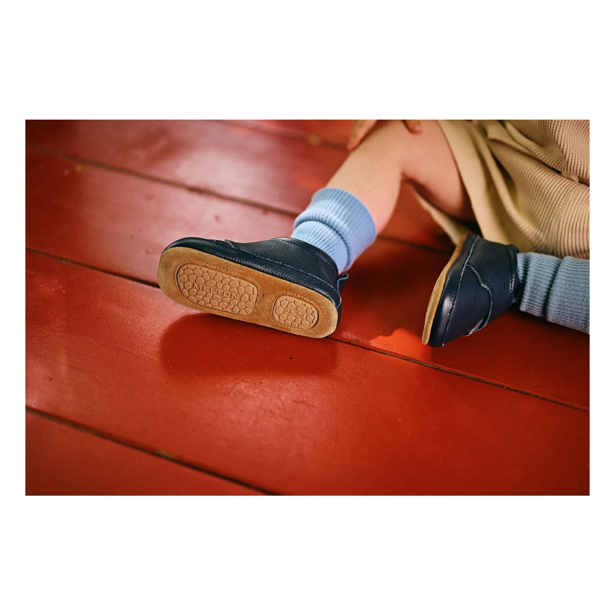 Chaussons Cuir | Bleu marine- Image produit n°1