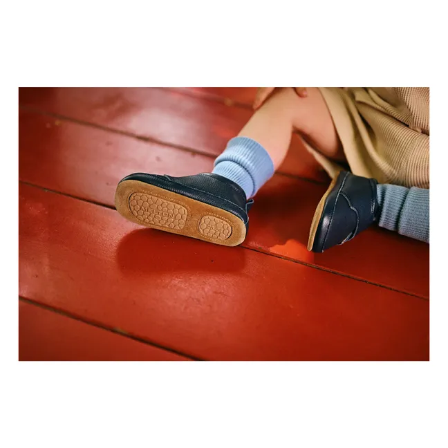Zapatillas de piel | Azul Marino