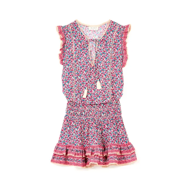 Printed Ruffle Dress | Pink