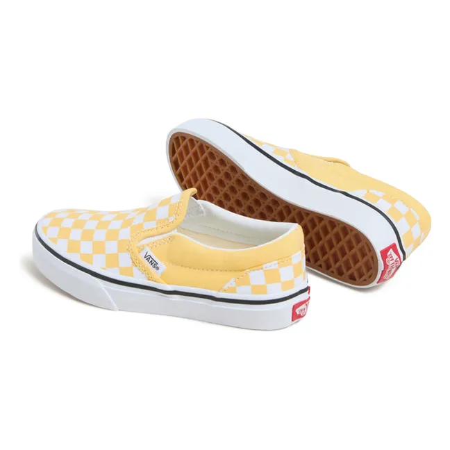 Baskets Slip-On Checkerboard | Jaune