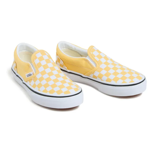 Baskets Slip-On Checkerboard | Jaune
