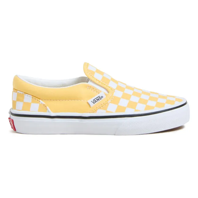 Baskets Slip-On Checkerboard | Jaune