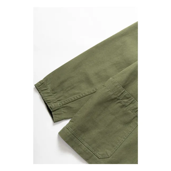 Giacca in cotone organico Drill Server | Verde oliva