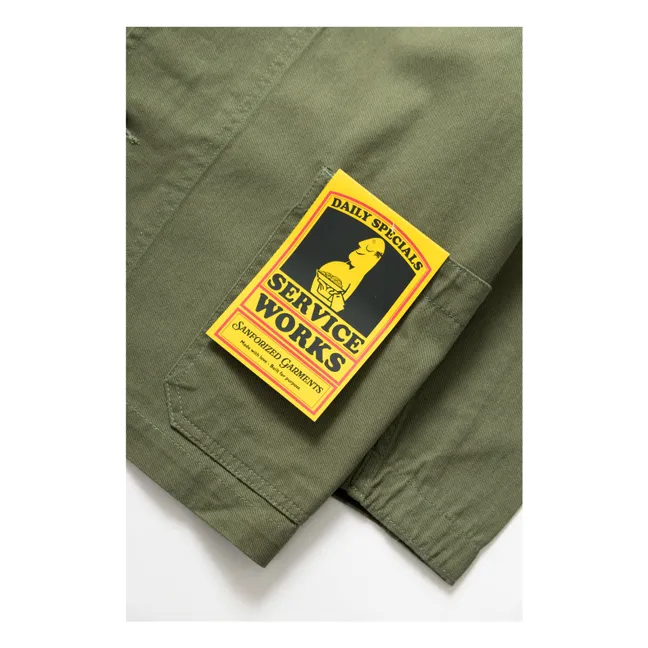 Giacca in cotone organico Drill Server | Verde oliva