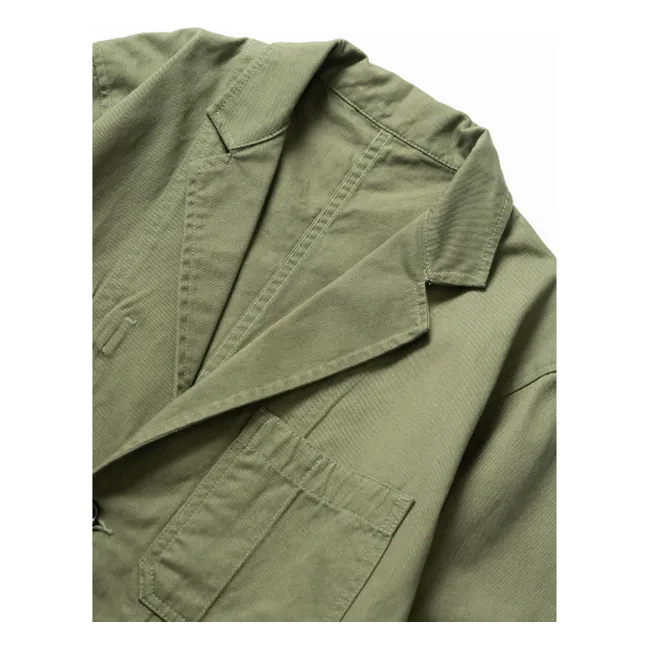 Giacca in cotone organico Drill Server | Verde oliva