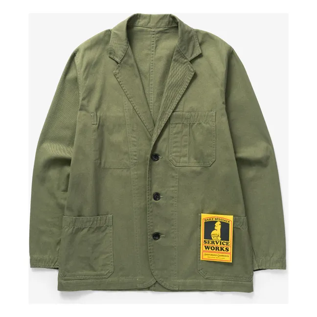 Giacca in cotone organico Drill Server | Verde oliva