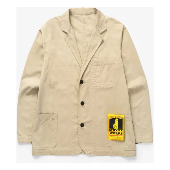 Chaqueta de algodón orgánico Drill Server | Beige