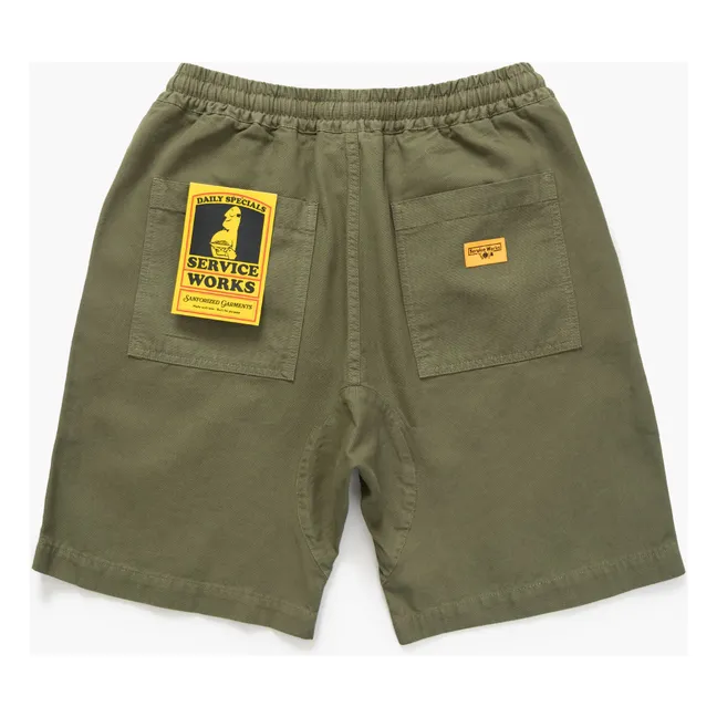 Pantaloncini in cotone organico Canvas Chef | Verde oliva