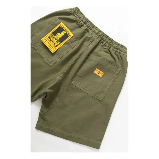 Pantaloncini in cotone organico Canvas Chef | Verde oliva