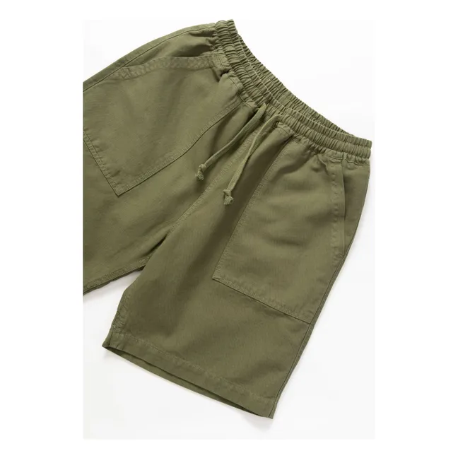 Pantaloncini in cotone organico Canvas Chef | Verde oliva