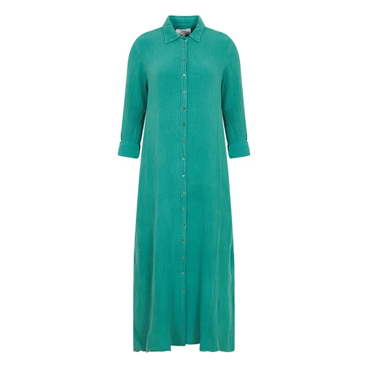 Robe Boden Gaze de Coton | Vert- Image produit n°0