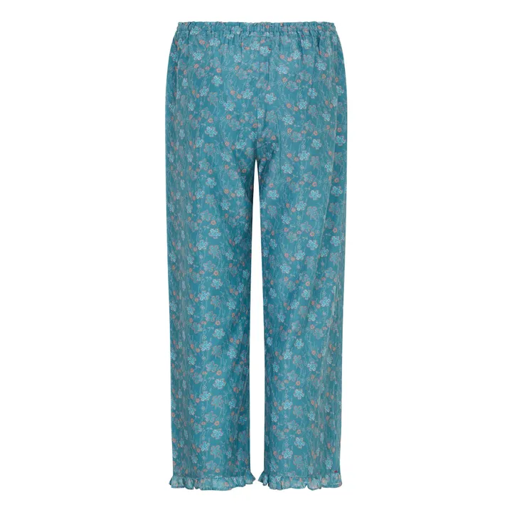 Pantalon Montana Daisy Voile de Coton et Soie | Bleu céladon- Image produit n°1