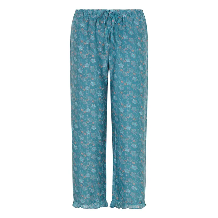 Pantalon Montana Daisy Voile de Coton et Soie | Bleu céladon- Image produit n°0