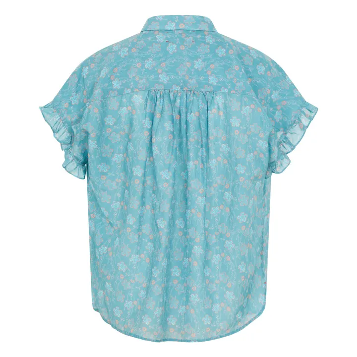 Blouse Noah Daisy Voile de Coton et Soie | Bleu céladon- Image produit n°1