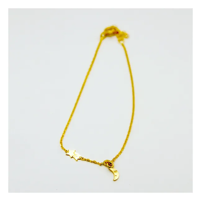 Pulsera Duo Charms Moon | Dorado